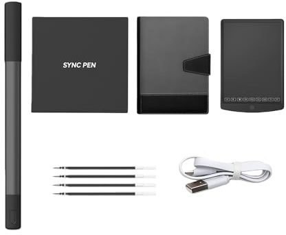 Juego de cuaderno digital portátil de papel, incluye funda de piel recargable para tomar notas, diario, escritura a mano, bolígrafo de reconocimiento