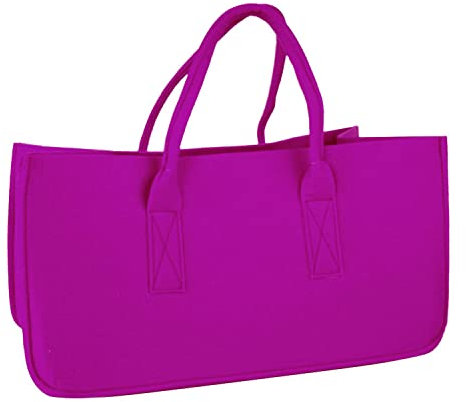 Close Up Filztasche Kaminholztasche Filzkorb Korb Kaminholzkorb Filz Zeitungsständer Zeitungskorb, ca. 50 x 25 x 25 cm (Pink)