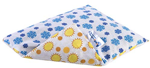 Medi Partners Saco de Semillas para Microondas 20x25cm Cojin 500g 100% Algodón Saquitos bolsa Semillas calor Microondas Almohadillas Saco Termico (Sol de copo de nieve)