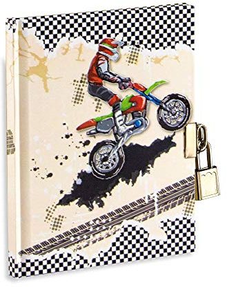 Journal secret avec cadenas en métal et 2 clés Dimensions 14,5 x 18 cm, 64 fg blanc équivalent à 128 pg