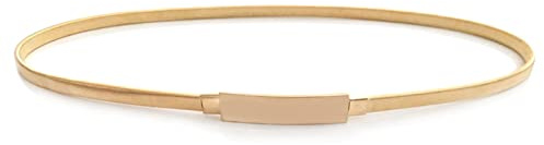 ZARSIO Ceinture élégante en or fin, taille haute en métal élastique pour femme, Or, Taille unique
