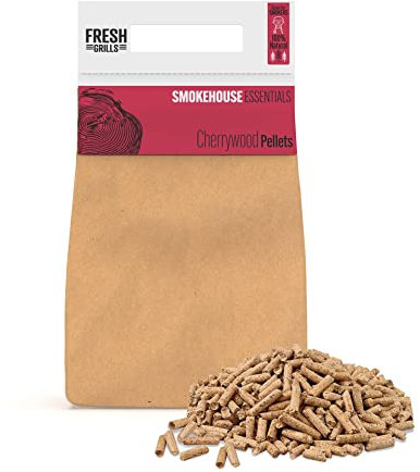 Fresh Grills Smokehouse Essentials Brandtändare smaksatt BBQ träpellets för rökning mat (Cherrywood Pellets)