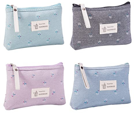 Fyfjur 4 Pezzi Trousse da Viaggio, Borsa per il Trucco Piccola, Cosmetici, Astuccio per le Matite, Toilette Portatile, Bellezza, Custodia da Viaggio per Donne e Ragazze