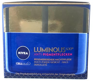 NIVEA Cellular Luminous630 Anti Dark-Spot rigenerating Night Cream, 50 ml - Intensive Skin Renewal with LUMINOUS630 Technology - Reduces Dark Spots, Evens Skin Tone and Boosts Radiance - Dermatologic
