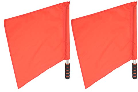 Natudeco Bandera De árbitro De Fútbol, ​​2 Uds., Banderas De árbitro Deportivo, Bandera De Mano Deportiva, Bandera De Mano De Juez De Línea Brillante para árbitros Profesionales (Rojo)