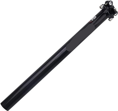 Cykelstolpe,Fjädrad sadelstolpe,Cykelstolpe Road/MTB Carbon Sadelstolpe Mountainbike Sadelstolpe Carbon PRO Sadelstolpar Black Gloss 27.2/30.8/31.6 Cykelstolpe (Color : 31.6x350mm)