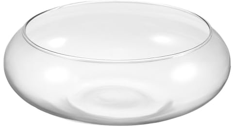 Jarrón de Cristal Cuenco De Pescado: Florero De 9 Diámetros Terrario Redondo – Contenedor Floral Hidropónico de Vidrio Transparente para Decoración De Boda Evento Hogar