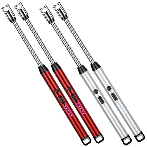 AXOTEN Electric Candle Lighter - USB Rechargeable with Safety Lock, For Kitchen, Camping, Fireplaces, Barbecues