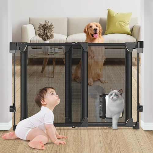 Barrière de Sécurité pour Enfant 73-110 cm Ajustable, sans Barre au Sol, Ouverture bidirectionnelle, Barrière pour bébé pour escaliers, couloirs, Portes