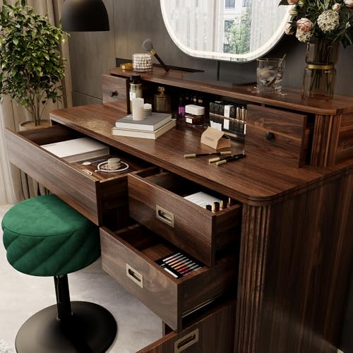 Vicco Tavolo da toilette Neria, Rovere rustico, 120 cm Senza specchio, Design rustico per un'atmosfera calda e naturale nell'ambiente