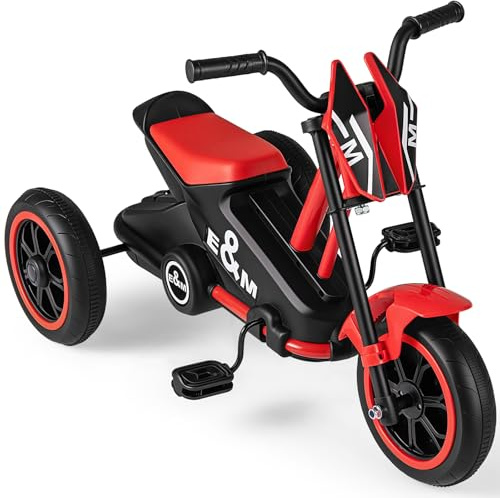 GYMAX Toddler Tricycle, 3 Wheel Children Balance Bike with teering Handlebars and Anti-Skid Foot Pedals, Kids Trike for 3+ Years Old Boys Girls (Red)