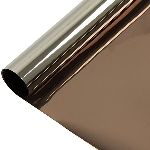 HOHOFILM 60 x 33ft Roll Bronze Silver Window Film One Way Vision Privacy Protection Residential Glass Tint Self Adhesive Sun Blocking Heat Control
