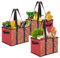 Foraineam 3 Stück Einkaufstasche Faltbar Groß Einkaufskorb Wiederverwendbar Einkaufstüten für Lebensmittel Gemüse Picknick - Orange, 37 x 25,5 x 25,5 cm