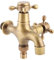 Rubinetto Doppio da Giardino in Ottone Antico G1/2 pollice Vintage Rubinetto Montaggio a Parete, Classico Retrò Rubinetto per Piscina mocio, Lavatrice, Bagno, Rubinetto per Esterni, Acqua Fredda