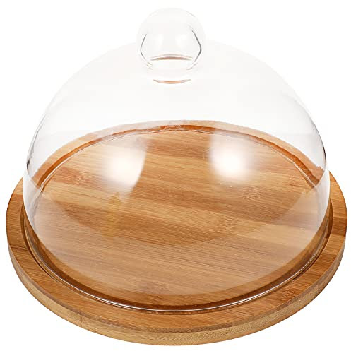 Happyyami Glasglocke Kuchen Tortenst?nder mit platte mit Kuchenglocke 21cm K?seplatte Serviertablett Zitronenbeh?lter Frischhaltedose Glasdom Haube Glasglocke Kuchen Backzubehör Für Torten