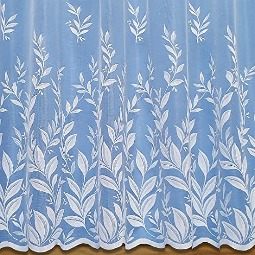 John Aird Joanne Floral Leaf Net Curtain ~ Width Sold By The Metre (Drop: 36 (91cm))
