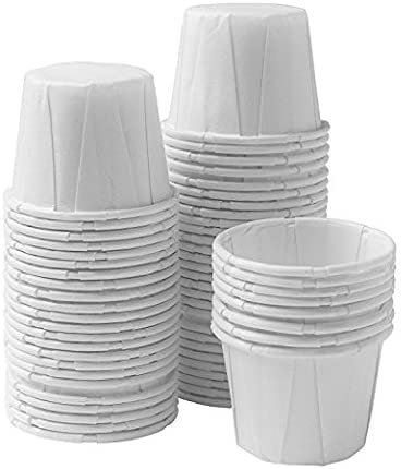 Vasos desechables de papel Souffle para medicina de 1/2 onzas [Paquete de] tazas para distribución de medicamentos, píldoras, degustación, condimentos, comida y postres (1000)
