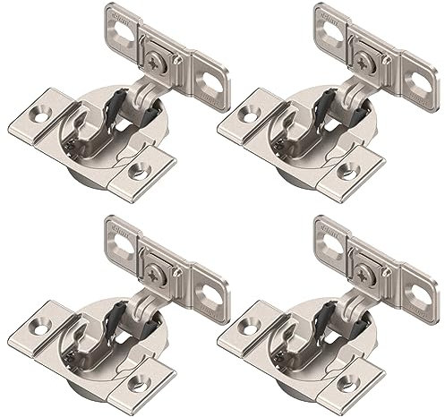Blum 33B355AF22 Compact Face Fix Hinge 107° with Spring and Mounting Plate, incl Screws, Pack of 4
