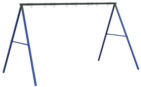 vidaXL Schaukelgestell mit 8 Haken Blau Stahl, Schaukel, Garten-Schaukelgestell, A-Rahmen-Schaukelgestell, Schaukeln, Schaukelgerüst