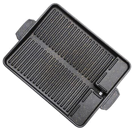 1st Grillplåt Bakformar Stekpanna Grillad Fiskpanna Bakform Tallrik Non-Stick tallrik Stekpanna Utomhus BBQ Tillbehör Grillverktyg Grillverktyg Aluminiumlegering Wok Kommersiell-35X26X3cm