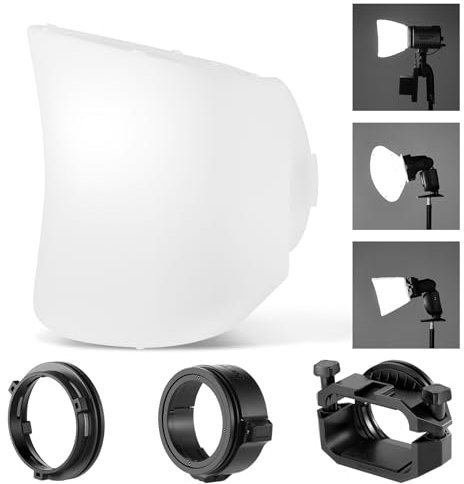 Neewer CRS7 Softbox Diffusion Dome with 3 Adapter Rings, Compatible with Godox V1 Z1 Z2 Round Head Flash and Square Speedlite Z760 and More, Mount for Video Light MS60B MS60C MS150B