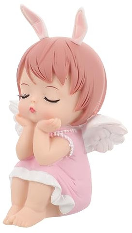 DRESSOOS Angel Cake Toer Figurine Cake Ornament Angel Decoration Desktop Decor Safe Vinyl Material Birthday