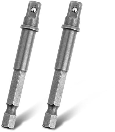 2 PCS 1/4 Inch Drill Socket Adapter for Impact Driver - Hex Socket Bit Extension for Screwdriver