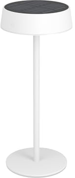 Eglo Lampe de table extérieure solaire sans fil Simeri, pour balcon et jardin, luminaire LED à poser rechargeable tactile, à intensité variable, acier blanc, blanc chaud, neutre, froid, IP54