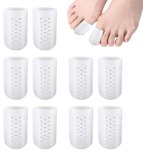 10Pcs Big Toe Protector,Big Toe Cap,Toe caps Toe plasters for Big Toe,Breathable Toe Protector Toe Cover Sleeves with Holes,Silicone,Reduce Friction