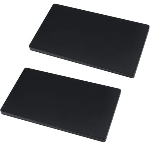 UFURMATE Black Blank Cover Wall Plate, 2PCS Plastic Screwless Wall Hole Plate 2-Gang Blank Device Outlet Cover Electrical Covers for Unused Outlets or Switches (189 * 110mm)
