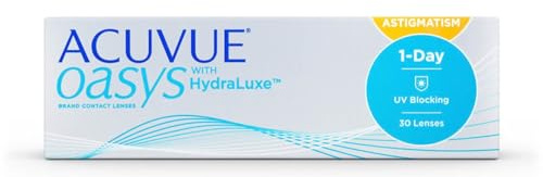 ACUVUE OASYS 1-Day for Astigmatism Kontaktlinsen – Tageslinsen mit komfortablem Tragegefühl – -8 dpt, Cyl -1,75, Ach 10 und BC 8.5 – Mit UV Schutz und Austrocknungsschutz – 30 Linsen