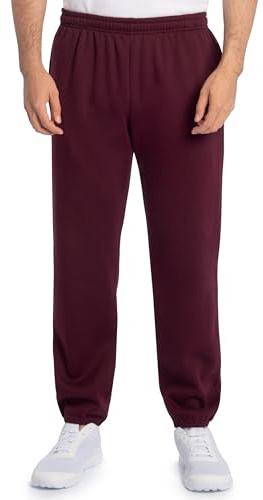 Fruit of the Loom Men's Eversoft Fleece-sweathose Track Pants, Elasticated Bottom-Maroon, M