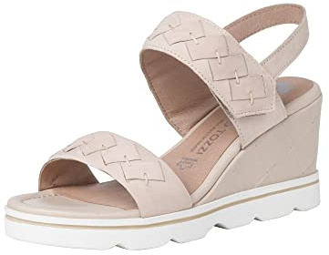 Marco Tozzi Damen 2-2-88301-28 Leder Sandalette, Wedge Sandal, CREAM,