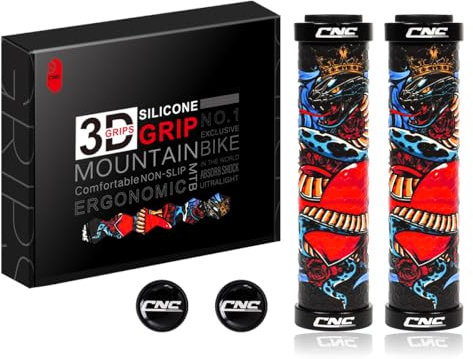 Chooee Silicone Mountain Bike Grips, MTB Grips Double Lock on Bicycle Handlebar Grip DSS