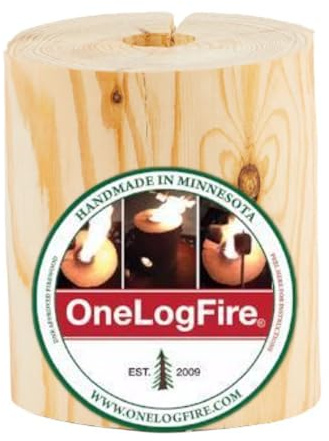 One Log Fire Swedish Fire Log - Ultra Mini - Kiln-Dried Red Pine Swedish Torch with Easy Light Starter, Pack of 1