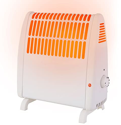 Elektroheizung energiesparend| Konvektor Heizung 400/450 Watt | Abschaltautomatik Frostwächter Überhitzungsschutz| Standheizung Wandheizung in weiß (Standheizung 27x27cm)