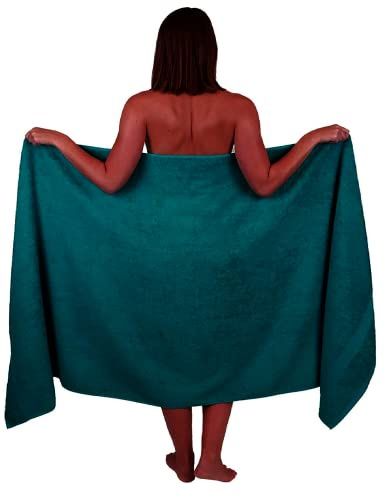 Wholesale Trade Dealz Extra Large Bath Sheet 100 x 200 cm Super Jumbo Big Bath Sheets Towels Beach Body Wrap XL Bath Towels 600-GSM (Blue Lagoon)