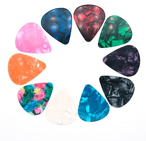 harpfeas 60 PCS Guitar Picks, 3 Different Thickness Abstract Art Colorful Celluloid Guitar Pick Plectrums For Bass, Electric, Acoustic Guitars Includes 0.46mm, 0.71mm, 0.96mm(Color Random)
