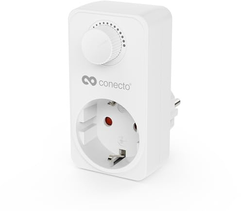 conecto uttag dimmer, grenuttag dimmer adapter med ljusstyrkeregulator för dimbara lampor som LED, halogenlampor, glödlampor, vit