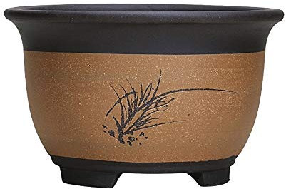 QXSJEDYCH Pot de poterie, petits pots de fleurs, pot de fleurs classique, grand, moyen et petit, pot de fleurs rond en céramique, convient pour une longue durée de vie en intérieur, orchidée cyclamen