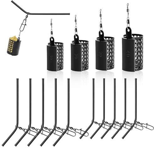 14 Piezas Alimentador de Pesca Cesta de Alimentación para Pesca de Plomo Base Cesta de Pesca Cebadores de Pesca Carpa Accesorios Pesca para Peces de Agua Dulce y Salada