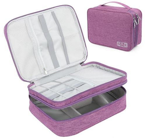 AiQInu Sac Câble Multifonctionnel Sac de Voyage Universel Électronique Cable Management Cubes pour Tablette, Disque Dur Externe, Chargeur, Adaptateurs, Cartes Mémoire, Câbles USB