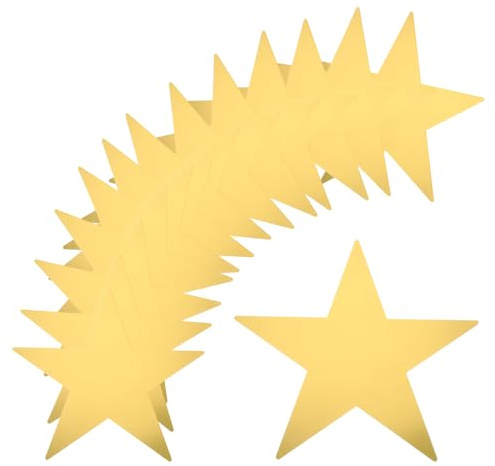 QUARKZMAN 120pz Stelle Oro Ritagli Cartoncino Doppia Faccia Decorazione Stelle per Parete della Classe Forniture per Feste Notturne a Tema Cinema, 6 Pollici