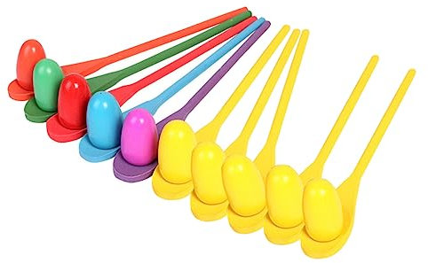 ibasenice 10 Sets Holzlöffel Wurfspielzeug Eier Kinderwerkzeuge Werkzeug Zur Sensorischen Integration Staffellaufspiele Gleichgewichtsspiel Spielwerkzeug Und Löffelspiel Für Draußen