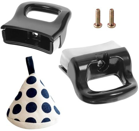 HSUYUN 2 Pezzi Manici per Pentole, Corti Manici Pentole Universali, Neri Manico Pentola a Pressione, con Viti e Accessori Antiscottatura, per Pentole a Pressione, Pentole per Zuppe, Padelle