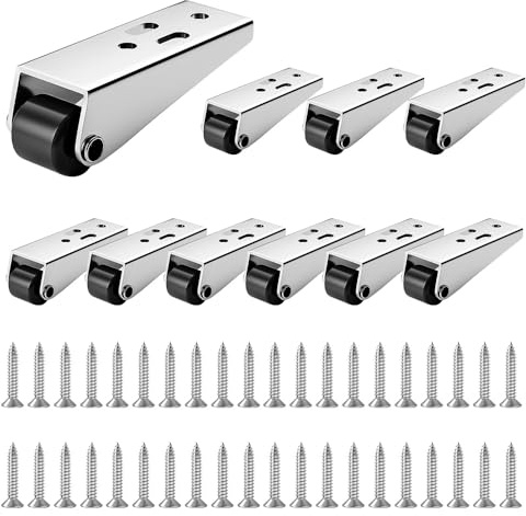 TONGIHS 10 Pièces Roulettes Meubles, Roulette Charge Lourde, Roue, Roue de Soutien pour Portail, Petites Roulettes Fixes Meubles, pour Meubles, Planches de Transport, Bureaux, Armoires (Avec 40 vis)