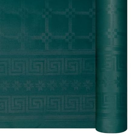 Thouy Nappe en Papier damassé Vert Sapin en Rouleau 1,18 x 25 m