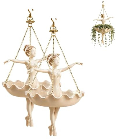 Maceta colgante de bailarina de ballet, maceta colgante decorativa para jardín interior y exterior, bonita maceta colgante para suculentas, plantas araña, soporte para plantas de bailarina caprichosa