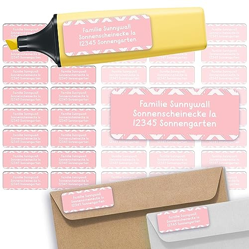 Adressaufkleber Etiketten Pattern Pink Absender Versand