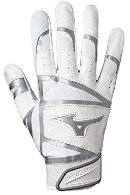 Mizuno B-303 Pro Adult Baseball Batting Glove, White, Medium